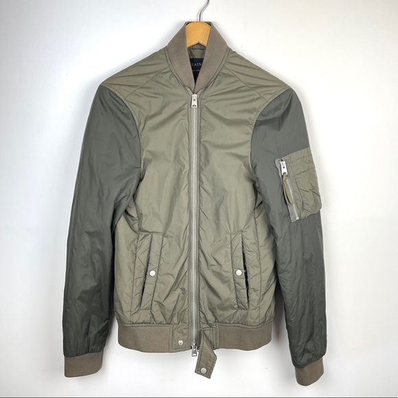 ALLSAINTS Mens NWOT Braddock Bomber Jacket Olive M - Picture 15 of 16